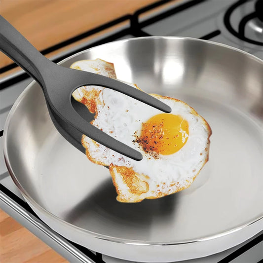 2-in-1 Nylon Egg Spatula Tongs
